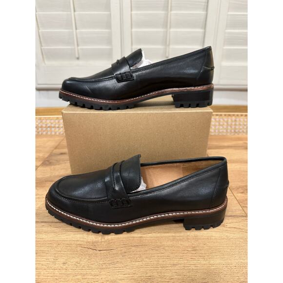 Madewell The Corinne Lugsole Loafer True Black Leather Sz 9.5 NWOB 90s Classic - Picture 3 of 13